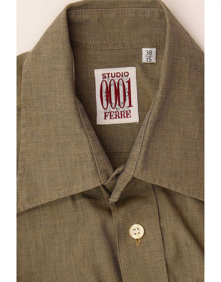 Ferre Camisa para hombre Talla 38 15 Caqui mediano