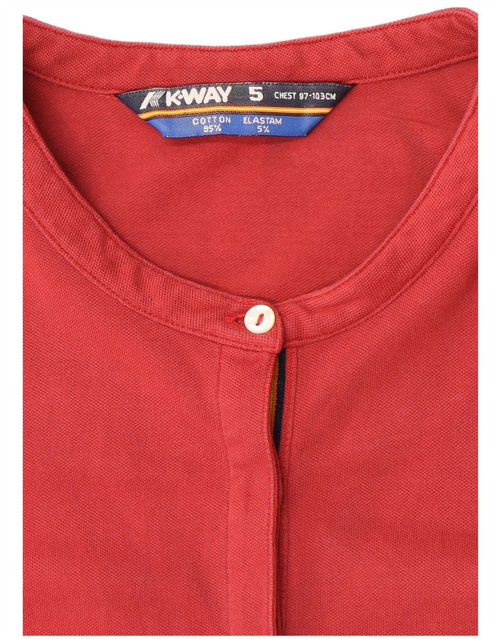 K-Way Polo para mujer UK 44 Mediano Rojo Algodón