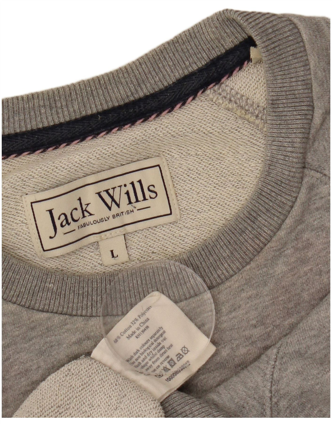 JACK WILLS Sudadera gráfica para hombre Jumper Large Gris Algodón