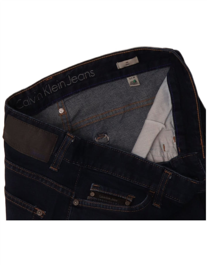 CALVIN KLEIN Vaqueros rectos para hombre W31 L27 Algodón azul marino