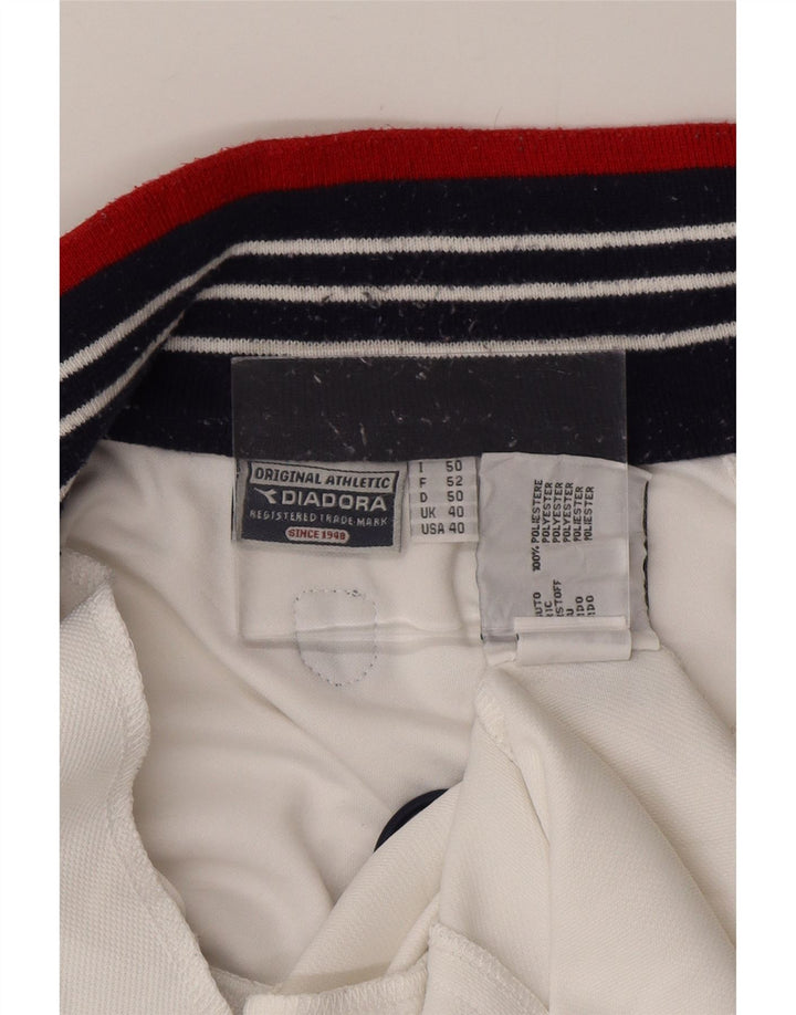 Diadora Chaqueta Bomber para Hombre UK 40 Grande Poliéster Blanco