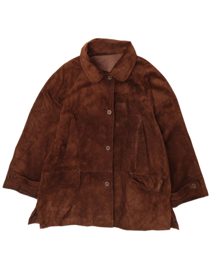 Conbipel Chaqueta de ante para mujer IT 46 Cuero marrón grande