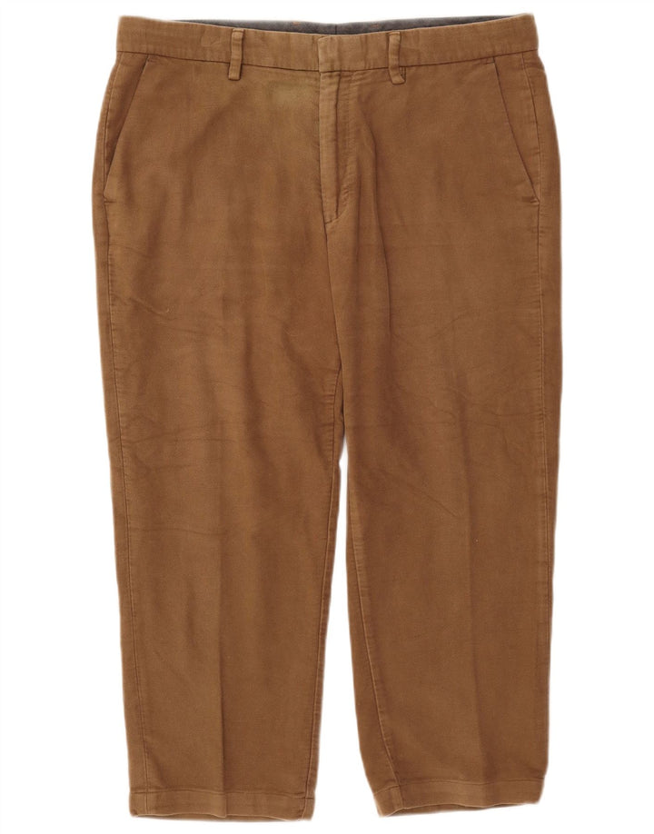 Marks & Spencer Pantalones capri regulares para hombre W36 L23 Algodón beige