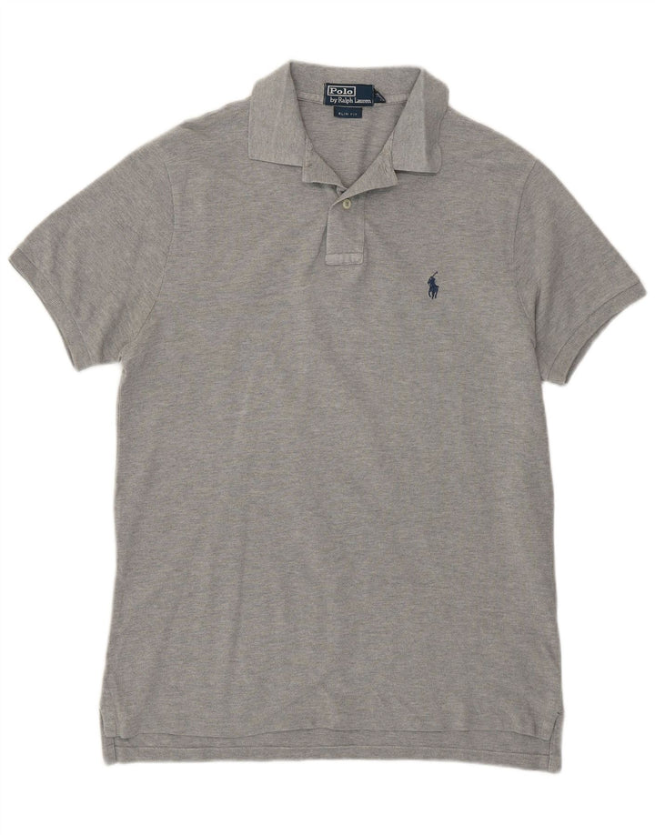 Polo Ralph Lauren Polo de corte slim para hombre de algodón moteado gris medio