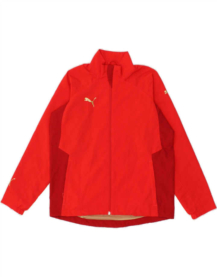 PUMA Boys Rain Jacket 13-14 Years Red Polyester Vintage Puma and Second-Hand Puma from Messina Hembry 