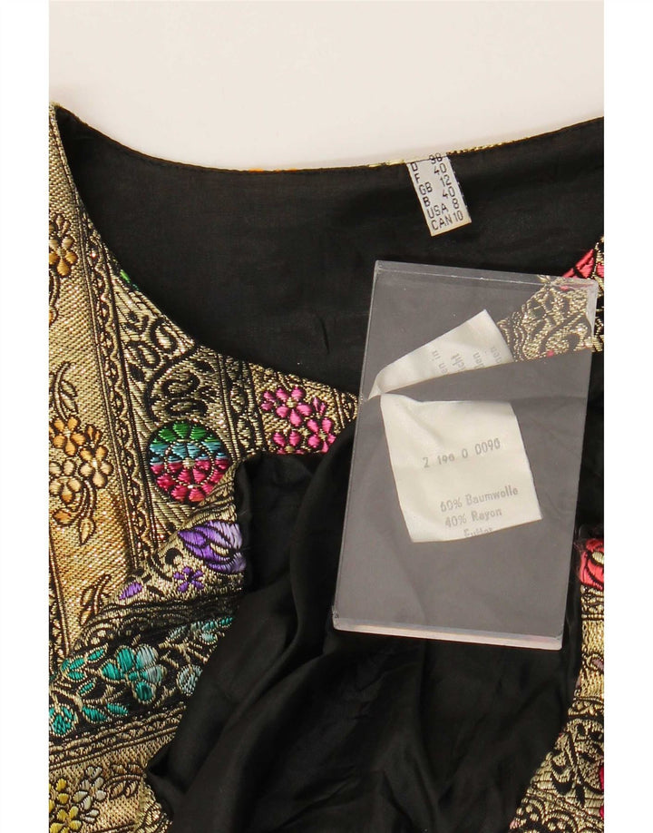Vintage mujer 5 botones Blazer chaqueta Reino Unido 12 medio multicolor floral