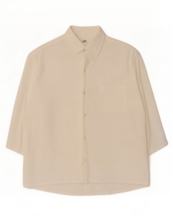 Trussardi Camisa Sobrecamisa De Manga 3/4 Para Hombre Grande Blanco