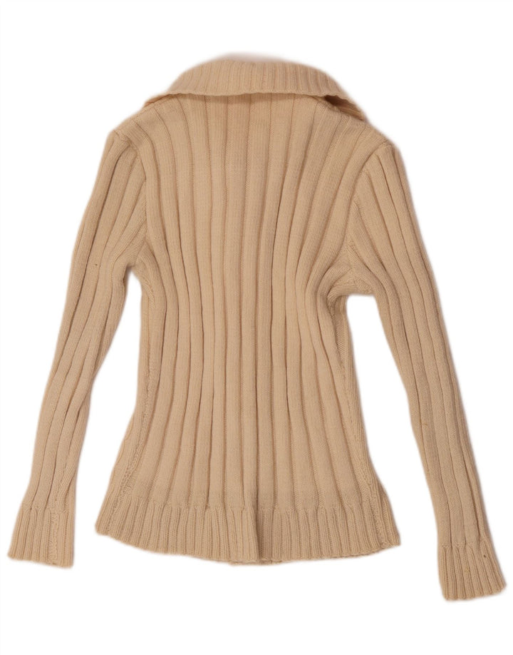 Vintage mujer Cardigan suéter Reino Unido 8 pequeño apagado blanco