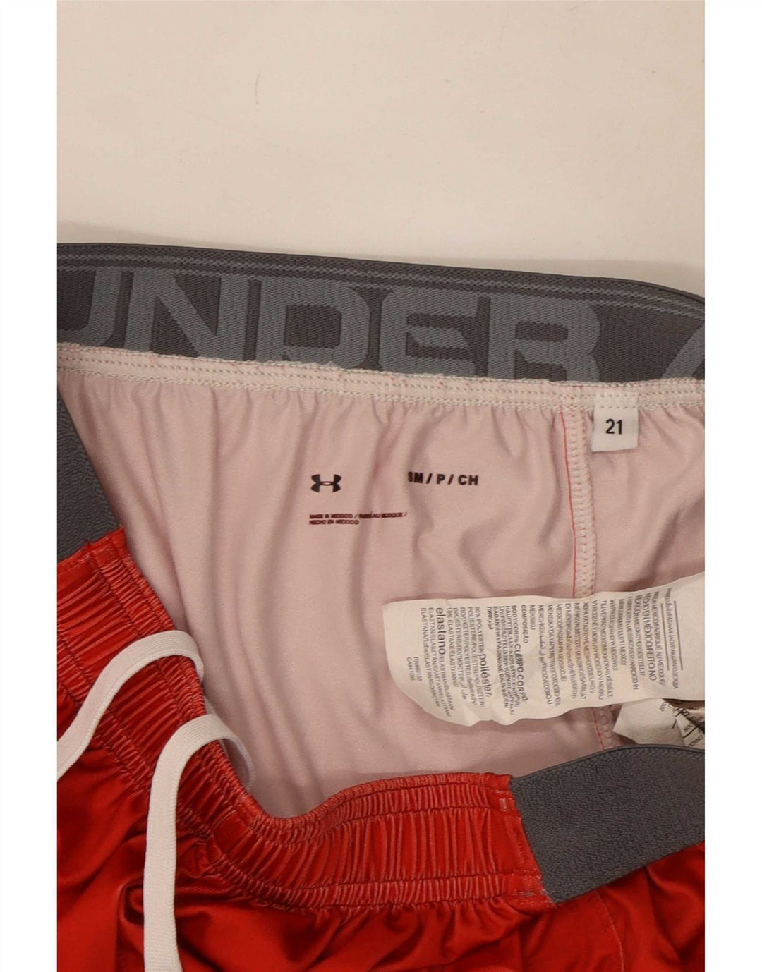 Under Armour Pantalones cortos deportivos para mujer UK 10 Small Rojo Colorblock Poliéster