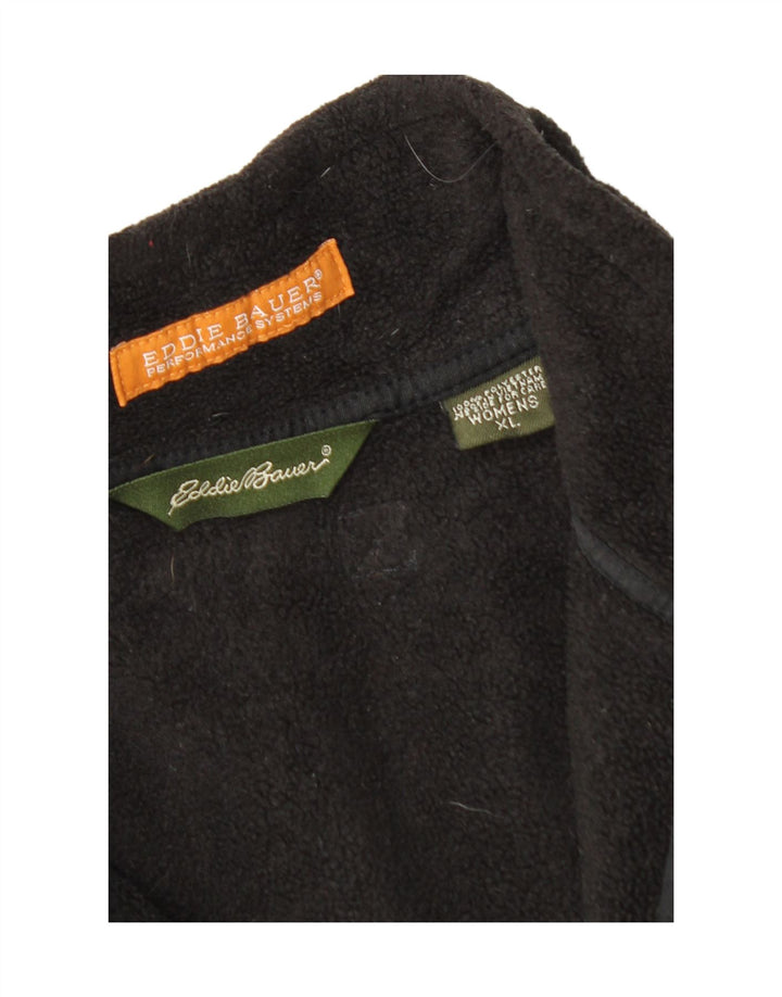 EDDIE BAUER Womens Fleece Jacket UK 18 XL Black Polyester Vintage Eddie Bauer and Second-Hand Eddie Bauer from Messina Hembry 