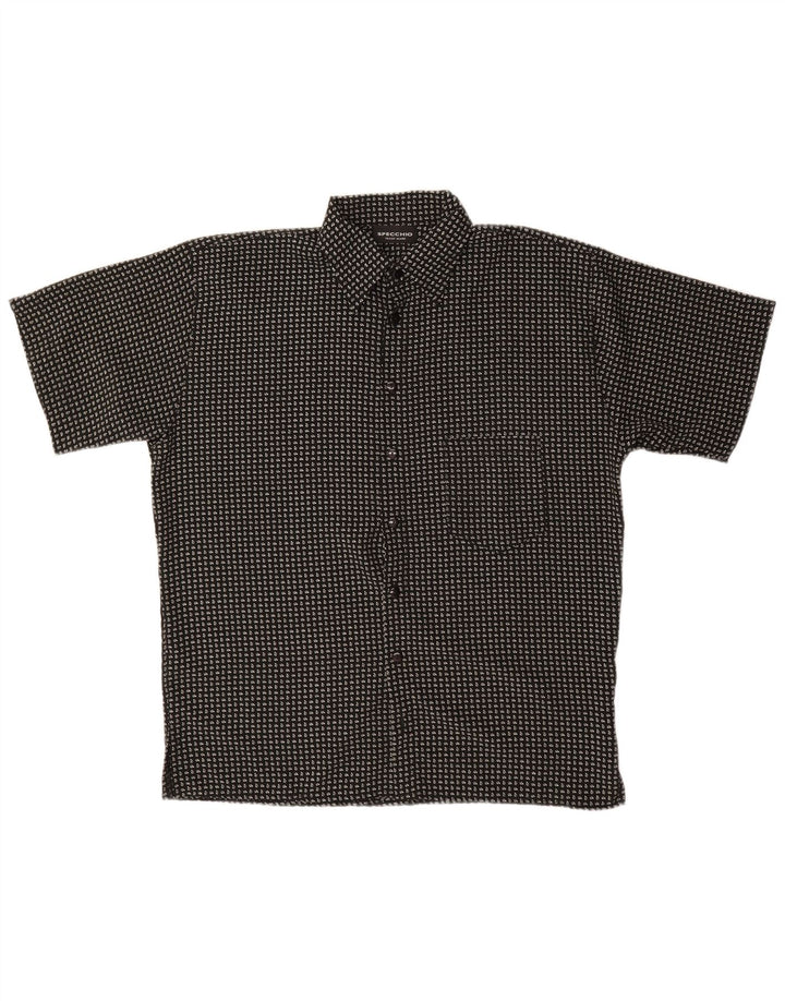 Specchio Camisa de manga corta para hombre Large Black Paisley