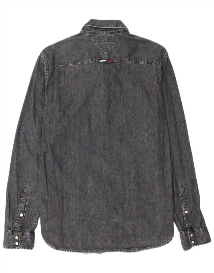Tommy Hilfiger Camisa Vaquera Regular Fit para Hombre Algodón Gris Pequeño