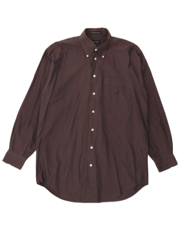 Camisa Nautica para hombre talla 15 1/2 algodón gris medio