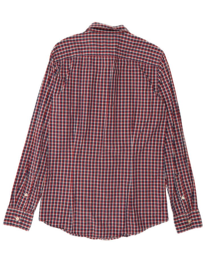 BENETTON Camisa Hombre Cuadros Rojos Pequeños