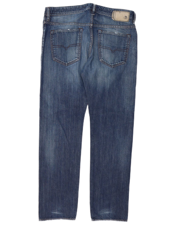 Diesel Hombre Buster Regular Slim Tapered Jeans W32 L30 Algodón Azul Marino