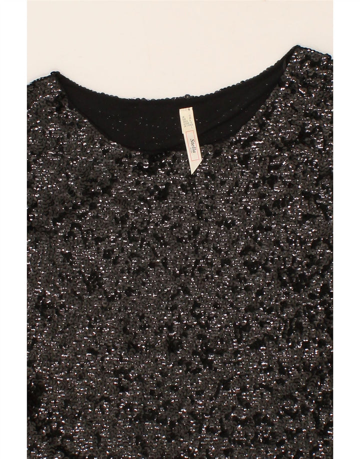 VINTAGE Womens Sheath Dress UK 12 Medium Black Polyester Vintage Vintage and Second-Hand Vintage from Messina Hembry 