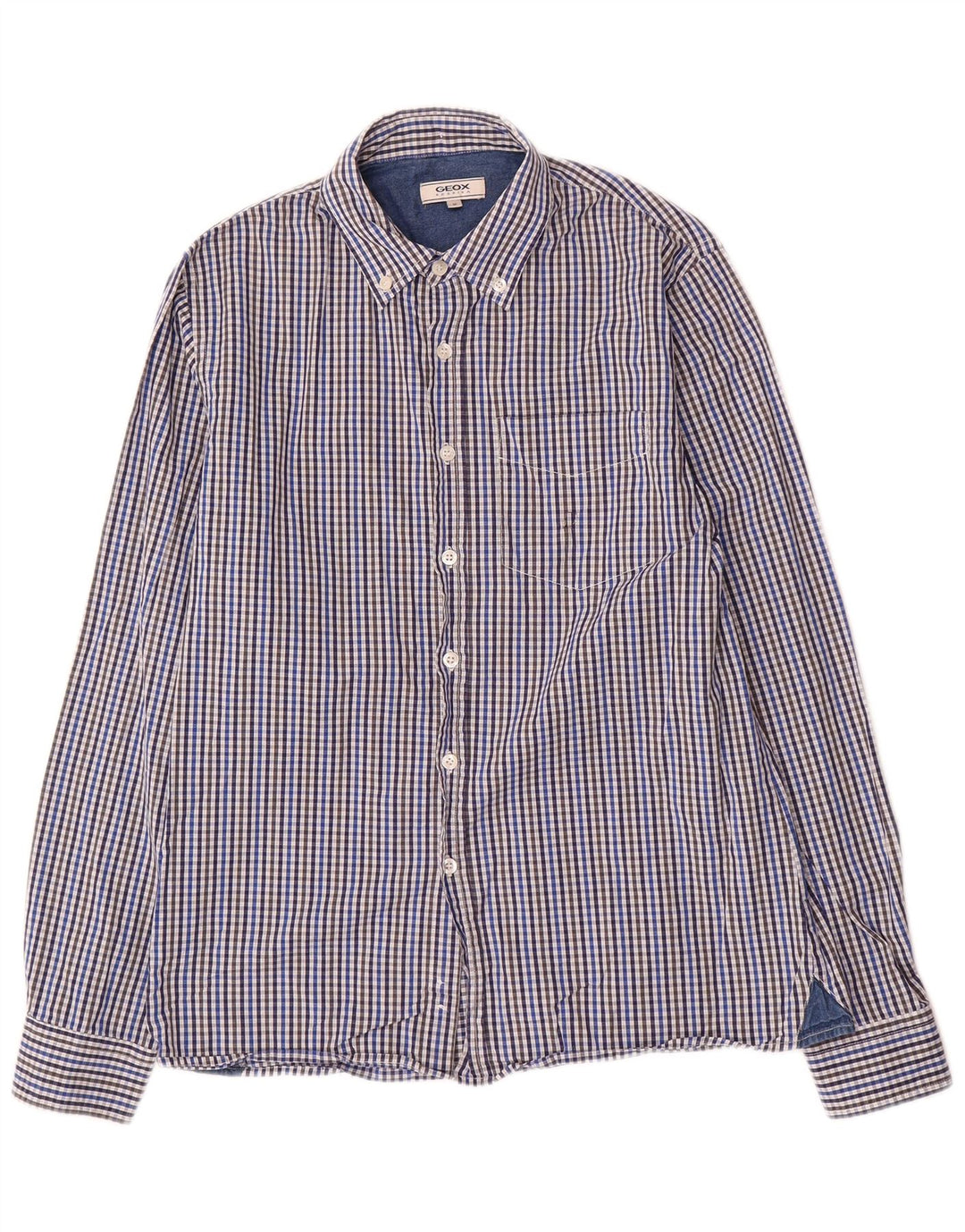 Camisa Geox Respira Hombre Azul Medio Vichy