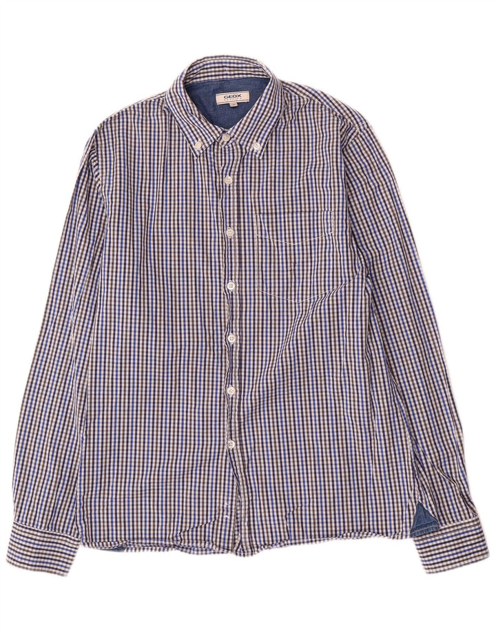 Camisa Geox Respira Hombre Azul Medio Vichy