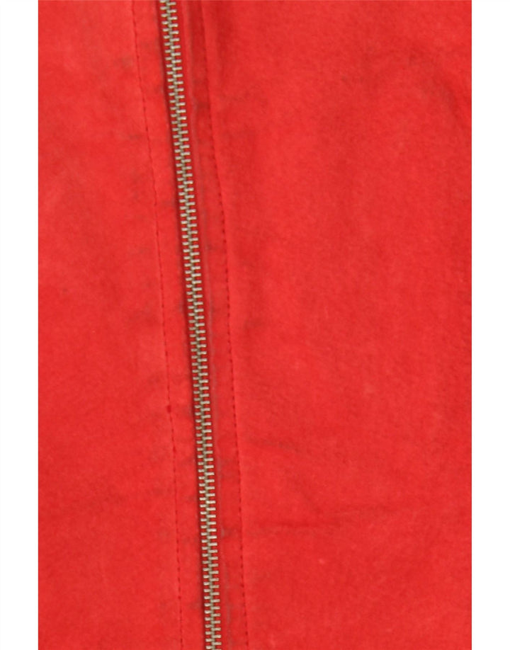 JOY Womens Suede Jacket EU 36 Small Red Leather Vintage Joy and Second-Hand Joy from Messina Hembry 