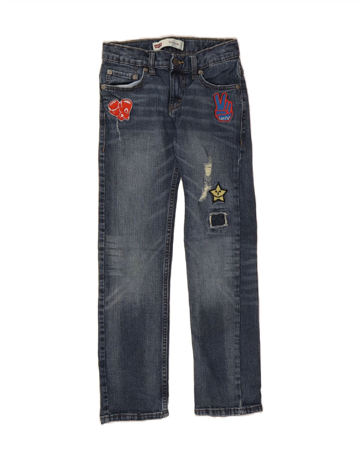 LEVI'S Boys 511 Distressed Slim Jeans 9-10 Years W25 L27 Blue Cotton Vintage Levi's and Second-Hand Levi's from Messina Hembry 