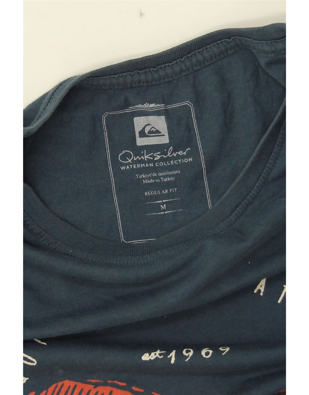 Quiksilver Hombre Regular Fit Graphic Camiseta Top Azul Marino Mediano