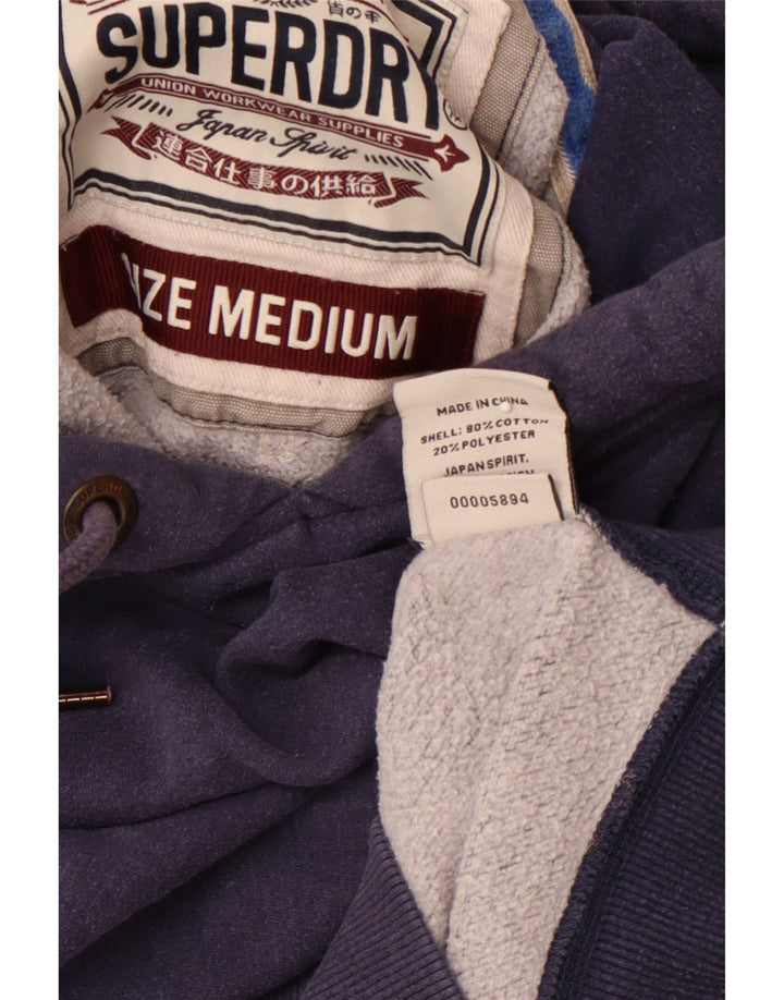 SUPERDRY Jersey con capucha gráfica para hombre Algodón azul marino mediano