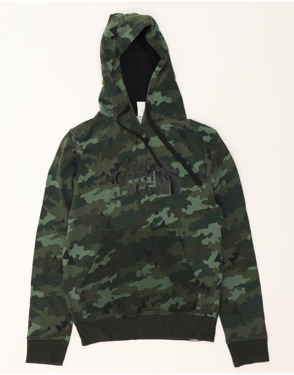The North Face Jersey con capucha gráfica para hombre XS Algodón de camuflaje verde
