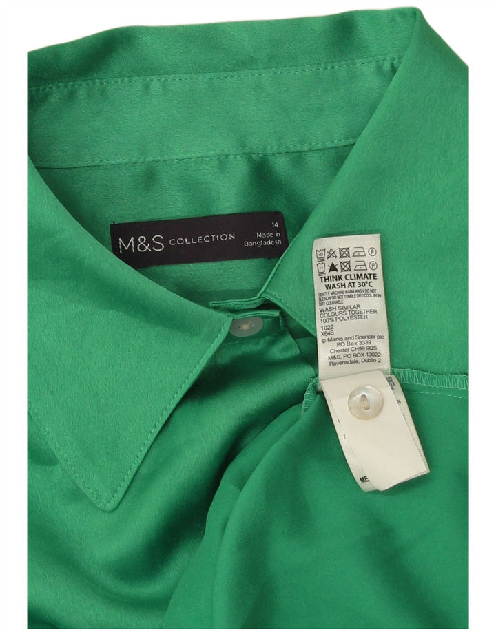 Marks & Spencer Camisa para mujer UK 44 Grande Poliéster verde