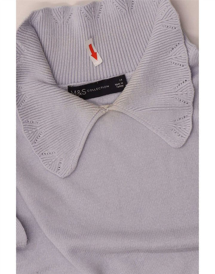 Marks & Spencer - Jersey de cuello polo para mujer, talla 40, color azul