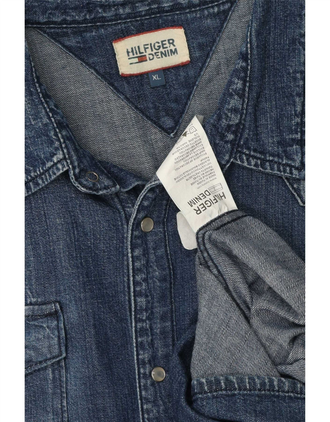 Camisa Tommy Hilfiger Hombre Denim XL Algodón Azul