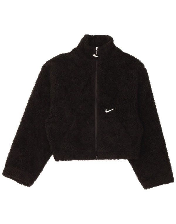 Nike Chaqueta de forro polar extragrande con gráfico para mujer UK 6 XS Poliéster negro