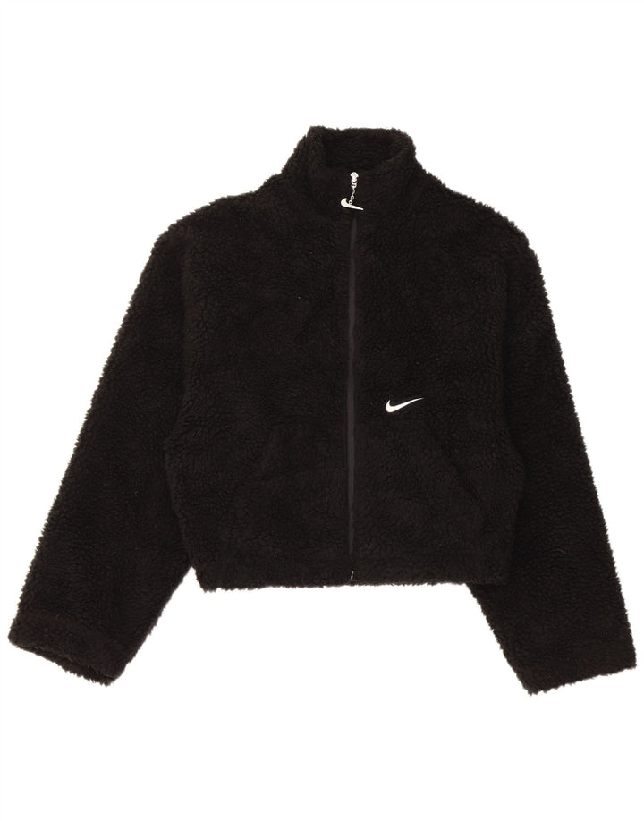 Nike Chaqueta de forro polar extragrande con gráfico para mujer UK 6 XS Poliéster negro