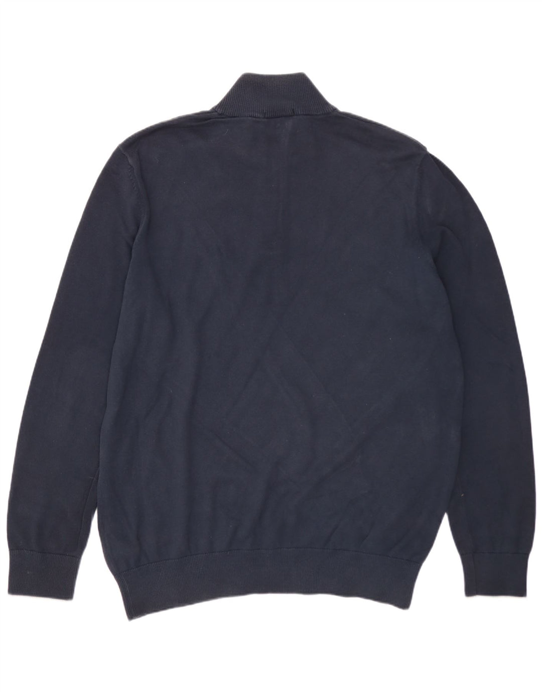 TIMBERLAND Suéter tipo jersey con cuello y cremallera para hombre, tamaño grande, algodón azul marino