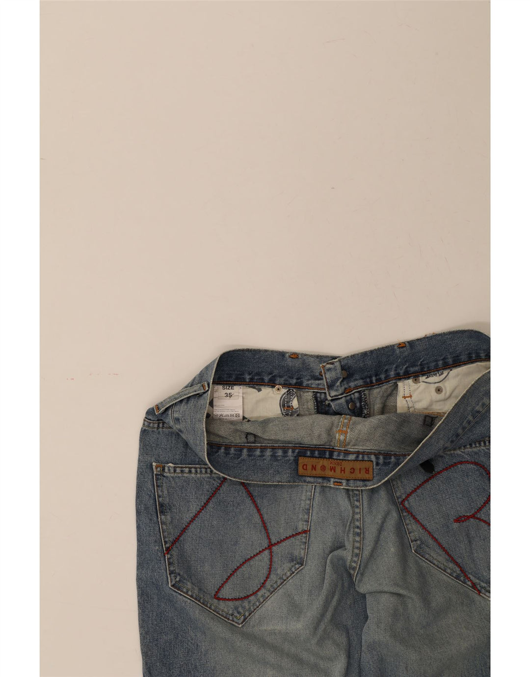 RICHMOND Mens Straight Jeans W35 L34 Blue Cotton Vintage Richmond and Second-Hand Richmond from Messina Hembry 