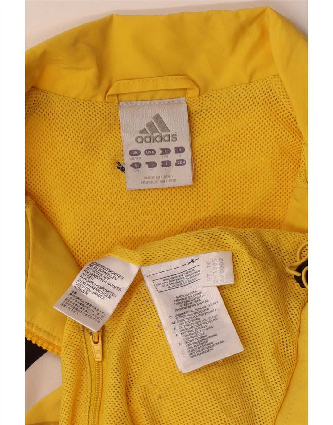 ADIDAS Chaqueta de chándal para hombre UK 38/40 Medium Yellow Colourblock