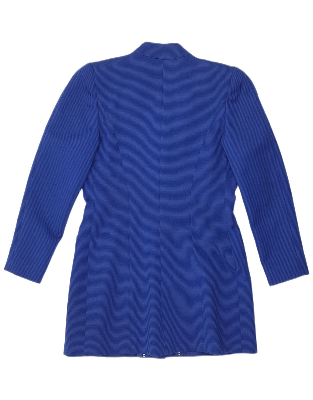 Vintage mujer Longline 4 botón Blazer chaqueta Reino Unido 12 azul medio