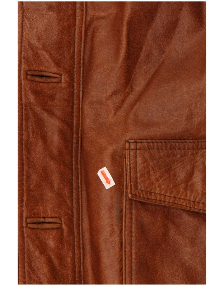 UNION RIVER Chaqueta de cuero para hombre UK 42 XL Cuero marrón
