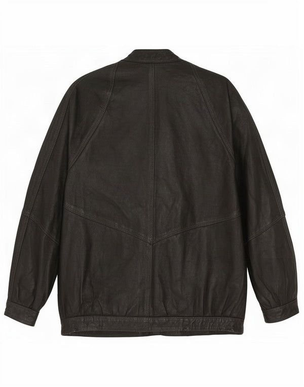 Vintage mujer chaqueta de cuero Reino Unido 14 grande negro