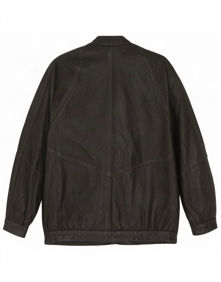 Vintage mujer chaqueta de cuero Reino Unido 14 grande negro