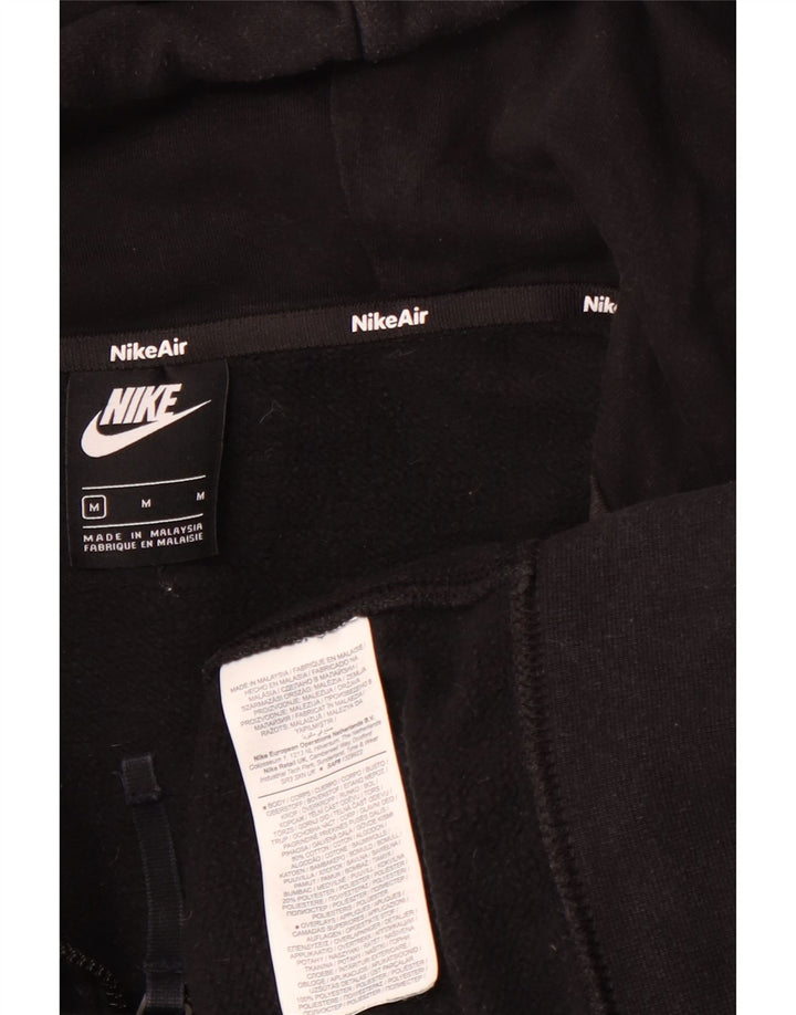 NIKE Sudadera con capucha y cremallera para hombre, algodón negro mediano