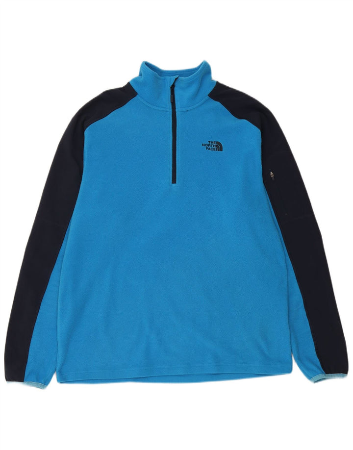 THE NORTH FACE Jersey de forro polar con cuello y cremallera para hombre Azul medio Colorblock