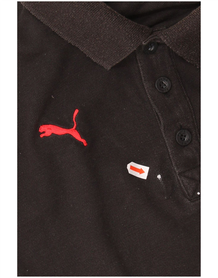 Polo PUMA para hombre con bloques de color negro mediano