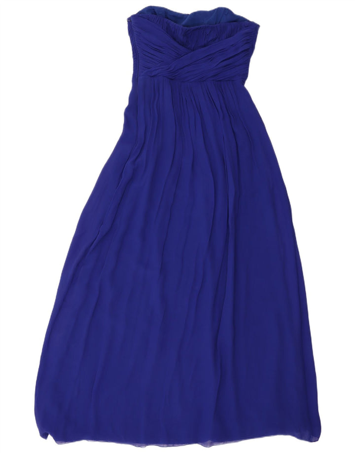 Ted Baker Vestido maxi sin tirantes para mujer Talla 3 Seda azul mediana