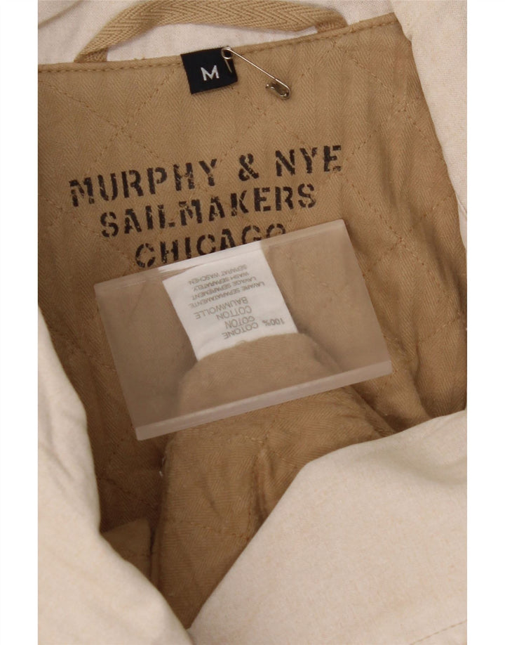 MURPHY & NYE Abrigo cruzado para mujer UK 44 Algodón beige medio