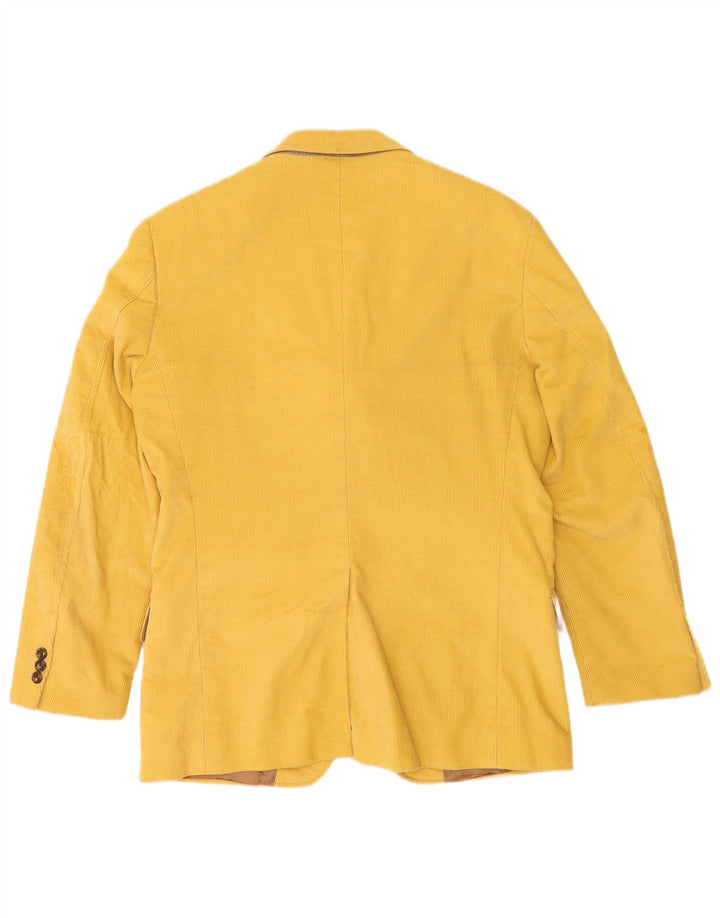Brooksfield Chaqueta tipo blazer de pana con 3 botones para hombre IT 48 Algodón amarillo mediano