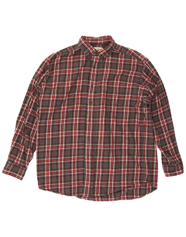 J. Crew Camisa de franela para hombre Algodón a cuadros gris grande