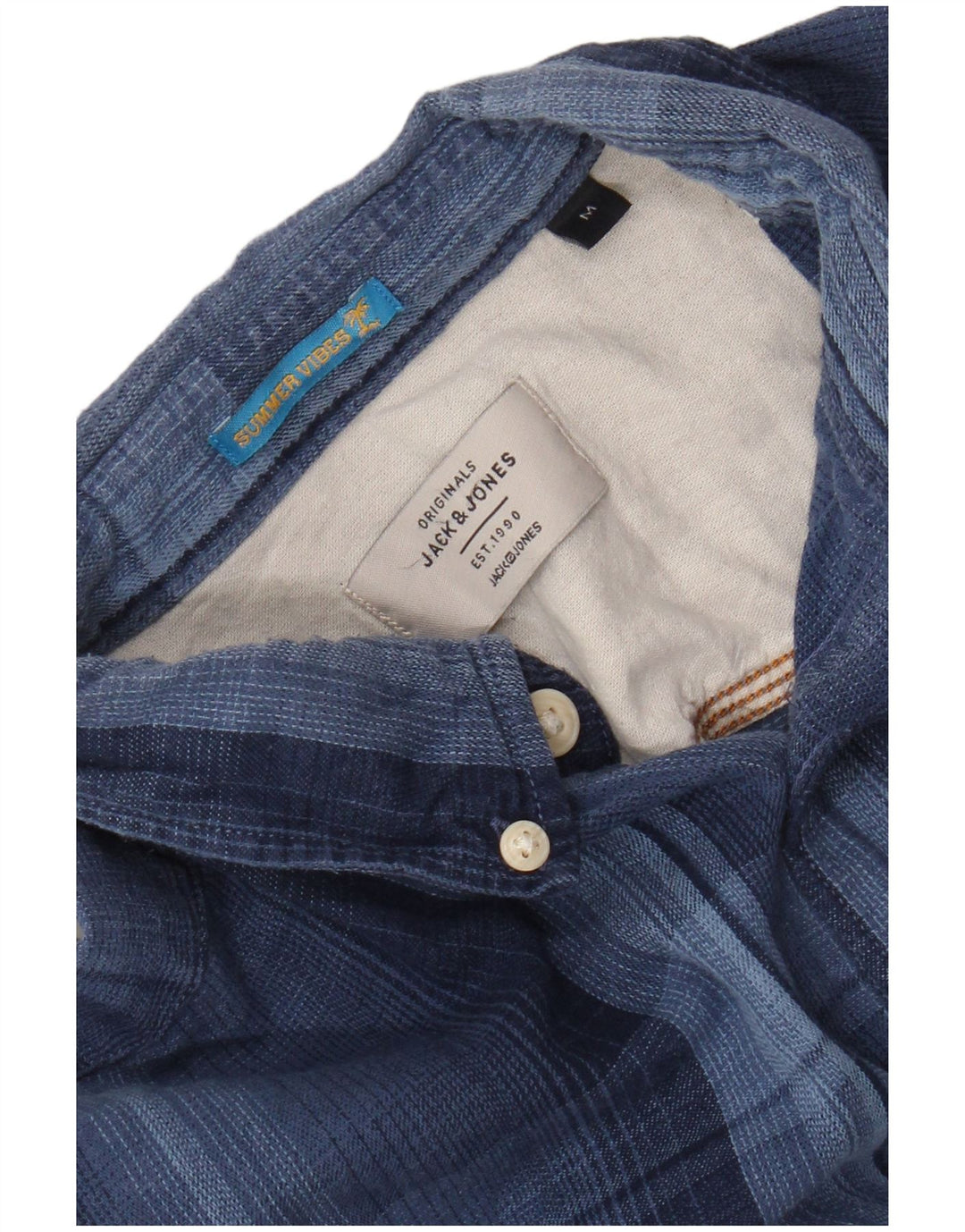 JACK & JONES Hombre Camisa De Franela Medium Blue Check