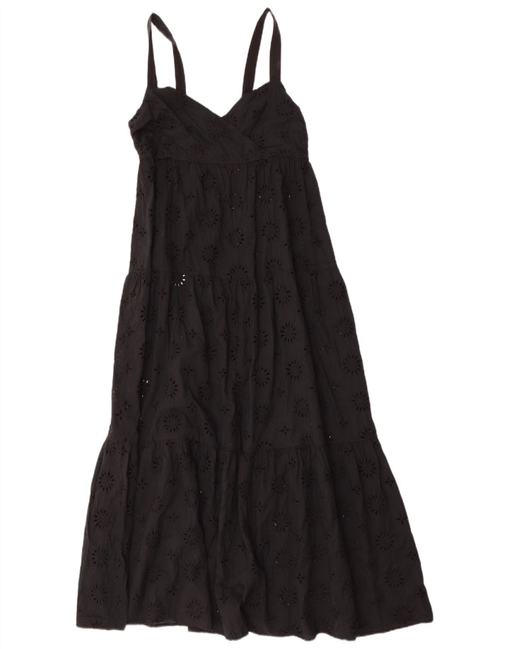 Zara Mujer Maxi Vestido Sin Mangas UK 42 Mediano Negro
