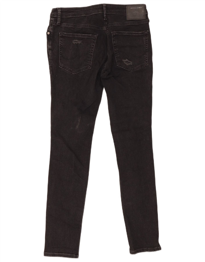 Jack & Jones Vaqueros pitillo desgastados para hombre W32 L32 Algodón negro