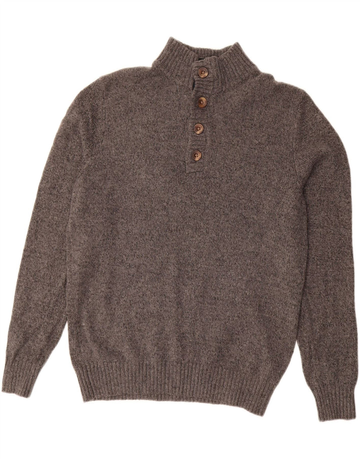 Izod Hombre Jersey De Cuello Con Botones Acrílico Moteado Gris Medio